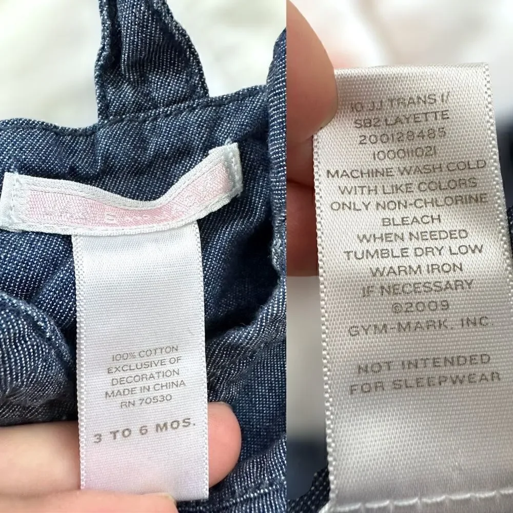 Janie and Jack Dress chambray Denim Sleeveless Size 3-6 Months